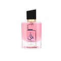 Ard Al Zaafaran Amal Ard Al Zaafaran 100ml Women — Botol minyak wangi merah jambu dengan aksen emas dan penutup hitam, bertulis kaligrafi Arab.