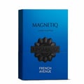 French Avenue Aromatix Magnetiq — Blue box with "MAGNETIQ" and "extrait de parfum" text, featuring a black embossed "AROMATIX" emblem, and "FRENCH AVENUE" text at the bottom.