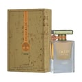 Lattafa Atlas Canyon Lattafa 55ml Unisex — Kotak bertekstur emas dengan logo pokok bersebelahan botol minyak wangi kaca jernih bertutup emas dan cecair keemasan.