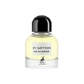 Maison Alhambra By Saffron Eau de Parfum — Botol minyak wangi kaca jernih bertutup hitam berisi cecair kuning pucat. Label putih tertulis 'BY SAFFRON EAU DE PARFUM' dan ada siluet rusa di atas 'MAISON ALHAMBRA'.