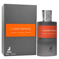 Maison Alhambra In Perfect Harmony by Maison Alhambra 60ml EDP — Grey box and frosted grey bottle with orange label, silver cap, and deer logo.