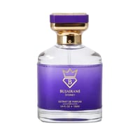 Bujairami Executor by Bujairami 100ml Extrait de Parfum — Clear glass bottle with a gradient purple label, gold accents, and a jeweled cap.