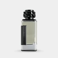 Afnan Lynked Freedom by Afnan 100ml Eau De Parfum — A clear glass perfume bottle with a black chain-link cap and a black label with silver text reading 'LYNKED by AFNAN'