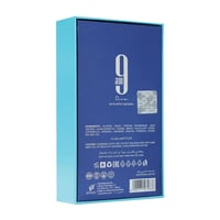 Afnan 9AM Dive by Afnan EDP — Blue and light blue box with "9 AM Dive" logo, ingredients, and caution text in English and