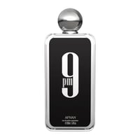 Afnan 9PM by Afnan 100ml EDP Men — Black rectangular bottle with a large white number 9 and 'pm' below, topped with a silver