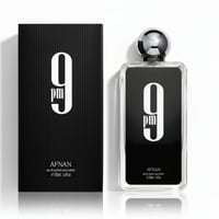 Afnan 9PM by Afnan 100ml EDP Men — Black box and clear glass bottle with black label featuring a large white '9 pm'