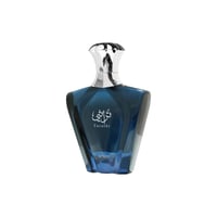 Afnan Turathi Blue by Afnan 90ml EDP for Man — Blue glass perfume bottle with a silver cap, featuring Arabic script and