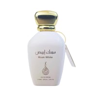Ard Al Zaafaran Musk White Perfume Musk Original EDP 100ml — White perfume bottle with gold cap, Arabic script and "Musk