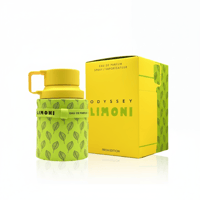 Armaf Odyssey Limoni Fresh 100ml EDP Men — Yellow box and green leaf-patterned bottle with yellow cap, white background