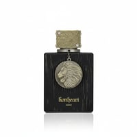 Armaf Club De Nuit Lionheart by Armaf 100ml EDP Men — Black bottle with a lion emblem and gold cap, isolated on white