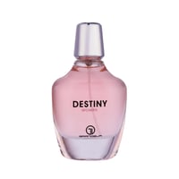 Grandeur Destiny by Grandeur Elite 100 ml EDP Women — Pink perfume bottle with a silver cap, featuring 'DESTINY WOMEN' and the Grandeur logo.