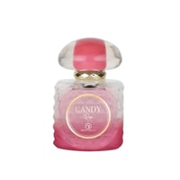 Grandeur Candy Rose by Grandeur – 100 ml for Women – Pink gradient glass bottle with textured sides, clear cap with pink stripes, and gold accents.