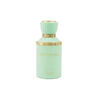 Gulf Orchid Honeymoon by Gulf Orchid Unisex 100ml — A pale green perfume bottle with gold accents and a fluted cap, set against a white background.