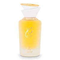Gulf Orchid Sham Perfume Woman Gulf Orchid – Her 100 ml, a yellow liquid perfume bottle with a white and gold cap, featuring Arabic calligraphy and text.