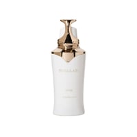 Khadlaj Stellar Musk by Khadlaj 100ml EDP — White perfume bottle with gold accents and cap, featuring the text 'STELLAR', 'MUSK', and 'KHADLAJ14'.