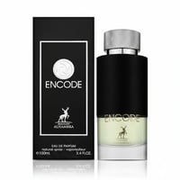 Maison Alhambra Encode By Maison Alhambra 100ml for Man — Black textured bottle with silver cap, white logo and text on black box, deer emblem