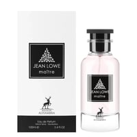 Maison Alhambra Jean Lowe Matiere — White box and pink perfume bottle with black cap and label featuring a deer logo and text.