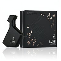 Maison Alhambra Luxe Street by Maison Alhambra – 100 ml Unisex Eau de Parfum bottle and box, featuring a black textured bottle with gold accents and a black box with rose gold geometric patterns and text.