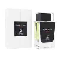 Maison Alhambra Dark Door Sport Men 100ml EDP — White box and clear glass perfume bottle with black label and silver deer logo.