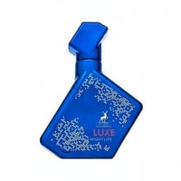 Maison Alhambra Luxe Nightlife by Maison Alhambra Unisex 100 ml — Blue geometric perfume bottle with white dotted pattern and a deer logo.
