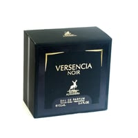 Maison Alhambra Versencia Noir — Black perfume box with gold accents and deer logo, showing "VERSENCIA NOIR" text and "EAU DE PARFUM" details.