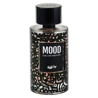 Mood Perfume Mood Naif For Her – 100 ml for Women, a clear glass perfume bottle with a black cap, featuring a black label with white text and a decorative abstract pattern on the bottle.