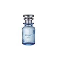 Osma Paudree F Roses & Musk 75ml EDP — A light blue glass perfume bottle with a silver cap, featuring a floral rose design and the brand name OSMA and product name Paudree F.