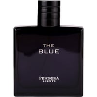 Paris Corner The Blue by Paris Corner 100ml EDP Men — A dark blue rectangular perfume bottle with a ribbed black cap. Text on the bottle reads 'THE BLUE' and 'PENDORA SCENTS'.