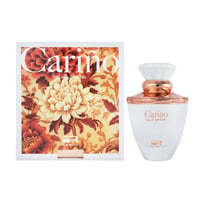 Rue Broca Carino White Pour Femme 100ml EDP — White perfume bottle with gold accents and floral patterned box