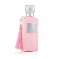 Volare Darlene Pour Femme by Volare – 100 ml for Women, a pink perfume bottle with a silver patterned cap and a pink tassel.