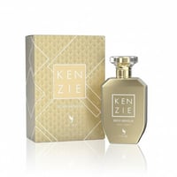 Volare Vanilla Irish — Gold perfume bottle and matching box with geometric pattern, set against a white background.
