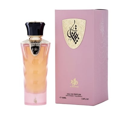 Al Wataniah Tibyan by Al Wataniah 100 ml EDP Women — Pink box and ornate perfume bottle with gold accents and black cap