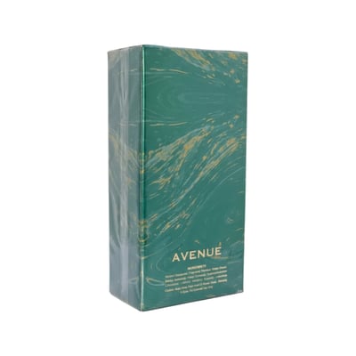 Grandeur Avenue London 100ml EDP – Grandeur Perfume, a tall rectangular perfume box with a green and gold marbled design, featuring the brand name "AVENUE" in white text.
