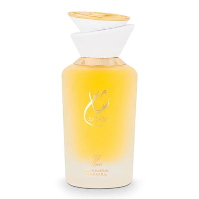 Gulf Orchid Sham Perfume Woman Gulf Orchid – Her 100 ml, a yellow liquid perfume bottle with a white and gold cap, featuring Arabic calligraphy and text.