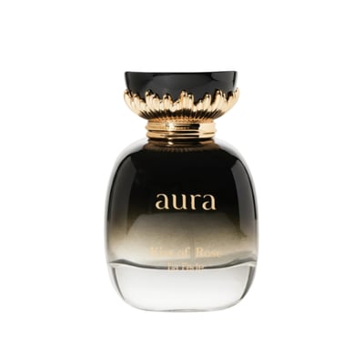 Khadlaj La Fede Elegant Kiss of Rose 100ml EDP — Black and gold gradient glass perfume bottle with ornate gold and black cap, white background