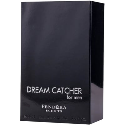 Paris Corner Dream Catcher for Men 100ml EDP — Black glossy box packaging with white text for 'Dream Catcher for Men' and 'Pendora Scents'.
