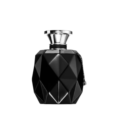 Rue Broca Touche Pour Homme Rue Broca 100ml EDP — Black faceted perfume bottle with a silver cap, isolated on a white background.