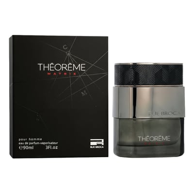 Rue Broca Theoreme Matrix by Rue Broca – 90 ml for Men, featuring the perfume bottle and its black packaging box.