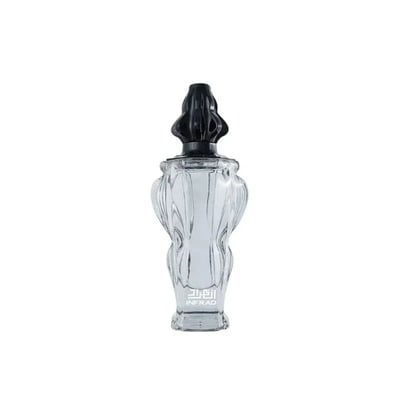 Zimaya Infrad Noir by Zimaya 100ml EDP for Men — Clear glass perfume bottle with a black ornate cap and textured sides, showing Arabic script and 'INFRAD' text at the base.