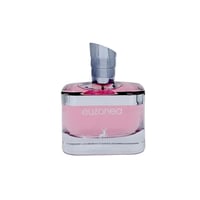 Maison Alhambra Euzonea by Maison Alhambra 100ml EDP for Women — Pink perfume bottle with a silver textured cap and a deer emblem on the front.