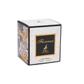 Maison Alhambra Florenza (Florence) 100ml — A square perfume box with a floral pattern on the sides and a black label on the front featuring the brand name and a deer silhouette. | Maison Alhambra Florenza (Florence) 100ml — Kotak minyak wangi berbentuk segi empat dengan corak bunga di sisi dan label hitam di hadapan
