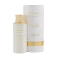 Maison Asrar Heritage by Maison Asrar 100ml EDP Unisex — Botol minyak wangi corak putih dan emas bersebelahan kotak silindernya, kedua-duanya ada aksen dan tulisan emas.
