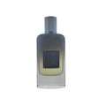 Khadlaj Magnate Noble by Khadlaj 100ml EDP — A clear glass perfume bottle with a gradient dark to light liquid, a dark rectangular label with gold text, and a textured silver cap, isolated on a white background. | Khadlaj Magnate Noble by Khadlaj 100ml EDP — Botol minyak wangi kaca jernih dengan cecair gradien gelap