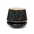 Maison Asrar Night In Paris by Maison Asrar 90ml EDP Unisex — Botol hitam bertekstur dengan aksen emas dan penutup, menampilkan corak berombak dan perincian timbul.