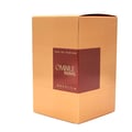 Khadlaj Ombre Notes by Khadlaj 100ml EDP Unisex — A golden-brown cardboard box for perfume, with a maroon label featuring the text 'EAU DE PARFUM', 'OMBRE notes', and 'KHADLAJ'.