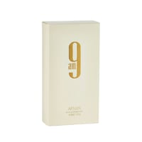 Afnan 9 AM by Afnan 100 ml EDP Unisex — Cream box with gold "9 am" logo and text