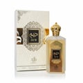Afnan Rare Passion by Afnan 100ml EDP Woman — Red perfume bottle and box on a gold tray with rose petals and a woman holding