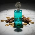 Afnan Rare Carbon by Afnan Perfumes – Clear glass bottle with pale yellow liquid, silver faceted cap, and black text.