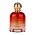 Al Wataniah Duha By Al Wataniah 100ml Her Arab Luxury — Perfume bottle with gold cap and blue box, smoke rising
