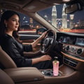 Al Wataniah Eqaab by Al Wataniah Elite 100 ml for Men — Hand holding perfume bottle with eagle topper in front of Petronas